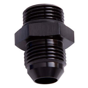 Aeroflow: Aeroflow ORB to AN Straight Male Flare Adapter -8 ORB to -8AN, Black Finish - AF920-08BLK