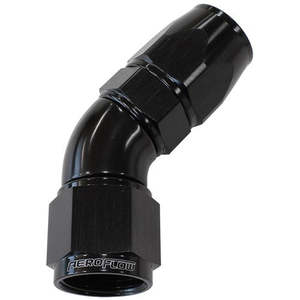 570 Series PTFE 45° Hose End -20AN Black Finish. Suits 200 & 250 Series Hose AF572-20DBLK