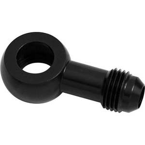 Aeroflow: Alloy AN Banjo Fitting 8mm to -3AN Black Finish - AF717-03BLK