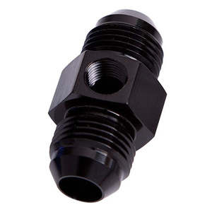Straight Male to Male with 1/8" Port -10AN Black Finish - AF141-10BLK