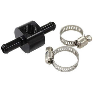 Inline 5/16" Barb Adapter with 1/8" Port Black - AF138-05BLK