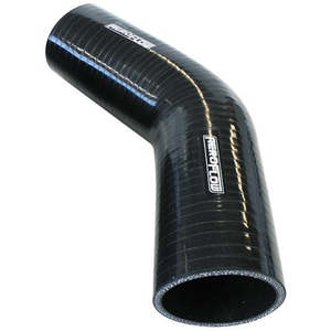 Gloss Black 45° Silicone Elbow Hose 3-1/4" (82mm) I.D 4-Ply, 13/64" (5.3mm) Wal&hellip;