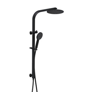 Bathroom: Plumbline Venice Round Shower Column Matte Black