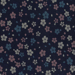 Japanese Fabric Collection: Kawa - Navy