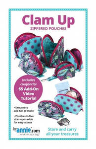Sewing And Bag Patterns Kitsets: ByAnnie Clam Up Zippered Pouches