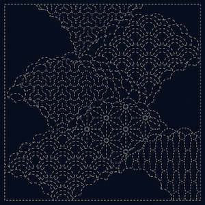 Embroidery Fabric: Sashiko Cloth Preprinted - Cumulus Cloud