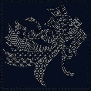 Embroidery Fabric: Sashiko Cloth Preprinted - Noshi