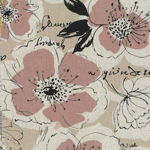 Floral Linen Dusky Pink