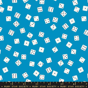 Sale Fabric: Ruby Star - Dice on Blue