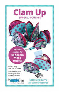 Sewing And Bag Patterns Kitsets: ByAnnie Clam Up Zippered Pouches