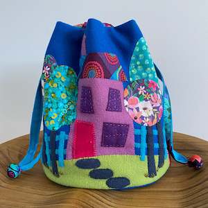 Wonky House Drawstring Bag Pattern - designed by Jenny Hunter