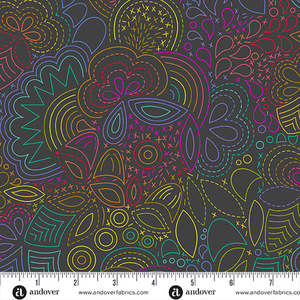 Alison Glass Collections: Rainbow Stitched - Night