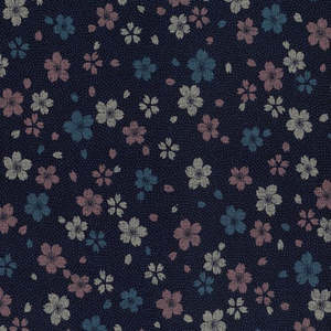 Japanese Quilting Cotton: Kawa - Navy