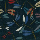 Japanese Quilting Cotton: Saki - Navy