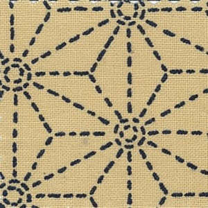 Japanese Quilting Cotton: Sawa - Natural/Navy