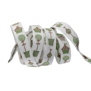 Ribbons Trims: Ribbon - Topiary in Green 3/8"