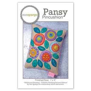 Sue Spargo Patterns: Pansy Pincushion Pattern - Sue Spargo