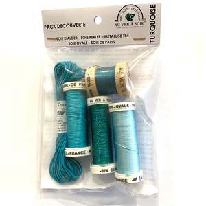Discovery Pack Silk Threads Ribbon Copy: Discovery Pack - Turquoise