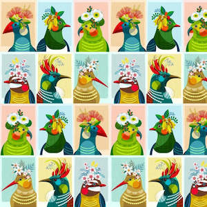 Kiwiana Fabric 1: Feathered Friends - Panel