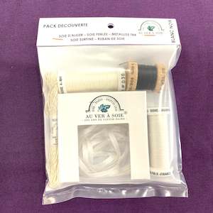 Discovery Pack Silk Ribbon: Discovery Pack Silk Surfine - Black & White