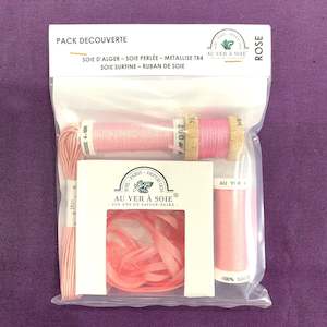Discovery Pack Silk Ribbon: Discovery Pack Silk Surfine - Pink
