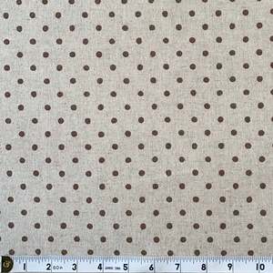 Linen Cotton Fabric: Small taupe spot on natural