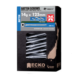 Fixings: Batten Screw 14G 125mm XGuard – 100 pack