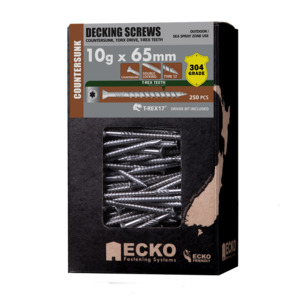 Fixings: Decking Screw 10G 65mm 304 S/Steel – 250 pack