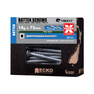 Fixings: Batten Screw 14G 75mm XGuard – 25 pack