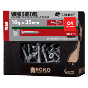 Metal Winged Screw 10G 35mm C4 Galv – 100 pack