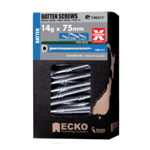 Fixings: Batten Screw 14G 75mm XGuard – 100 pack