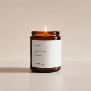Candles: Aromatherapy Amber Candle | Large