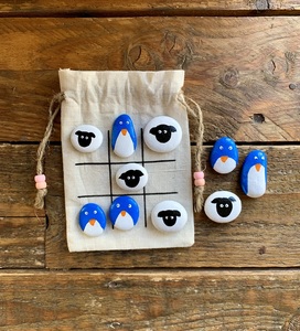Handmade Tic Tac Toe Penguin and Sheep