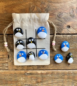 Products: Hand - Painted Penguin Tic Tac Toe