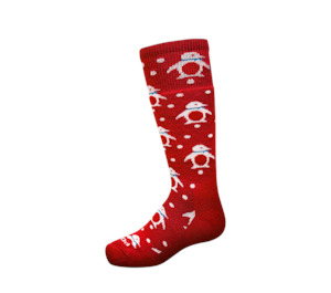 skiing: Point6 Merino Kids Penguins Medium OTC Ski/Snowboard Socks