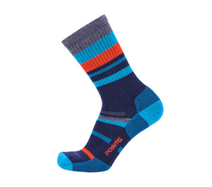 running: Point6 Merino Hiking Mixed Stripe Light Crew Sock