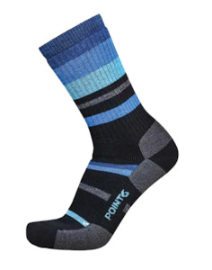 Crew: Point6 Merino Hiking Mixed Stripe Medium Crew Socks