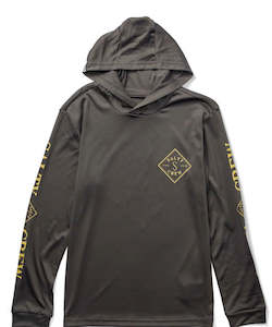 T-Shirt: Salty Crew Tippet Hood Boys Sunshirt - Charcoal