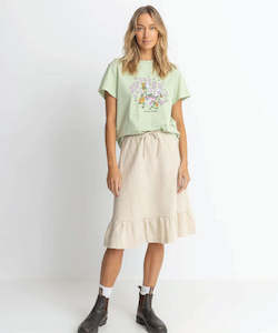 Womens Skirts: Rhythm Jvoti Tiered Midi Skirt - Natural