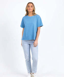 Womens T Shirts Tees: Foxwood Huntleigh Oversized Tee - Azure Blue