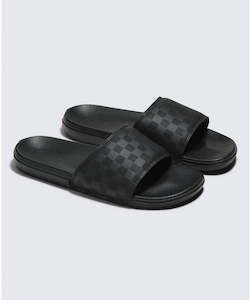 Mens Footwear: Vans La Costa Checkerboard Slides - Black/Black