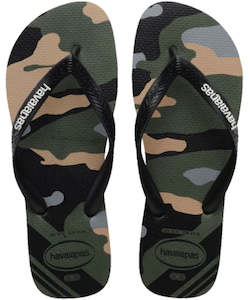 Mens Jandals: Havaianas Top Camu 6132 -Olive/Green/Black