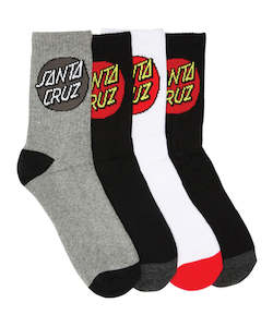 Santa Cruz Youth Classic Dot 4 Pack Socks - Multi