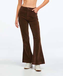 Womens Jeans: Wrangler Lou Lou Bells Flared Women's Jean - Chocolate Cord