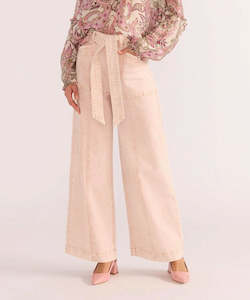 Womens Jeans: Mink Pink Dahlia Denim Panel Jeans - Light Pink