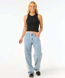 Womens Jeans: Rip Curl Aggie Relaxed Jeans - Vintage Blue