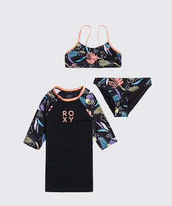 Girls Swimwear: Roxy RG Active Swim Set Pack - Anthracite Active RG