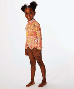 Girls Swimwear: Rip Curl Wanderer Long Sleeve Surf Suit - Maroon