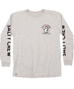 Salty Crew Fishing Club Boys L/S Boys Tee - Athletic Heather
