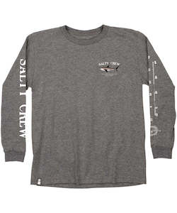 Boys T Shirts: Salty Crew Bruce Boys L/S Tee - Charcoal Heather